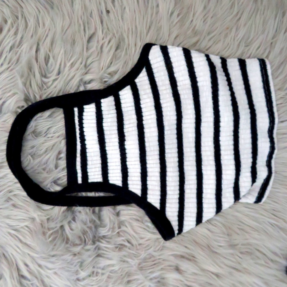 Black and white striped crop top